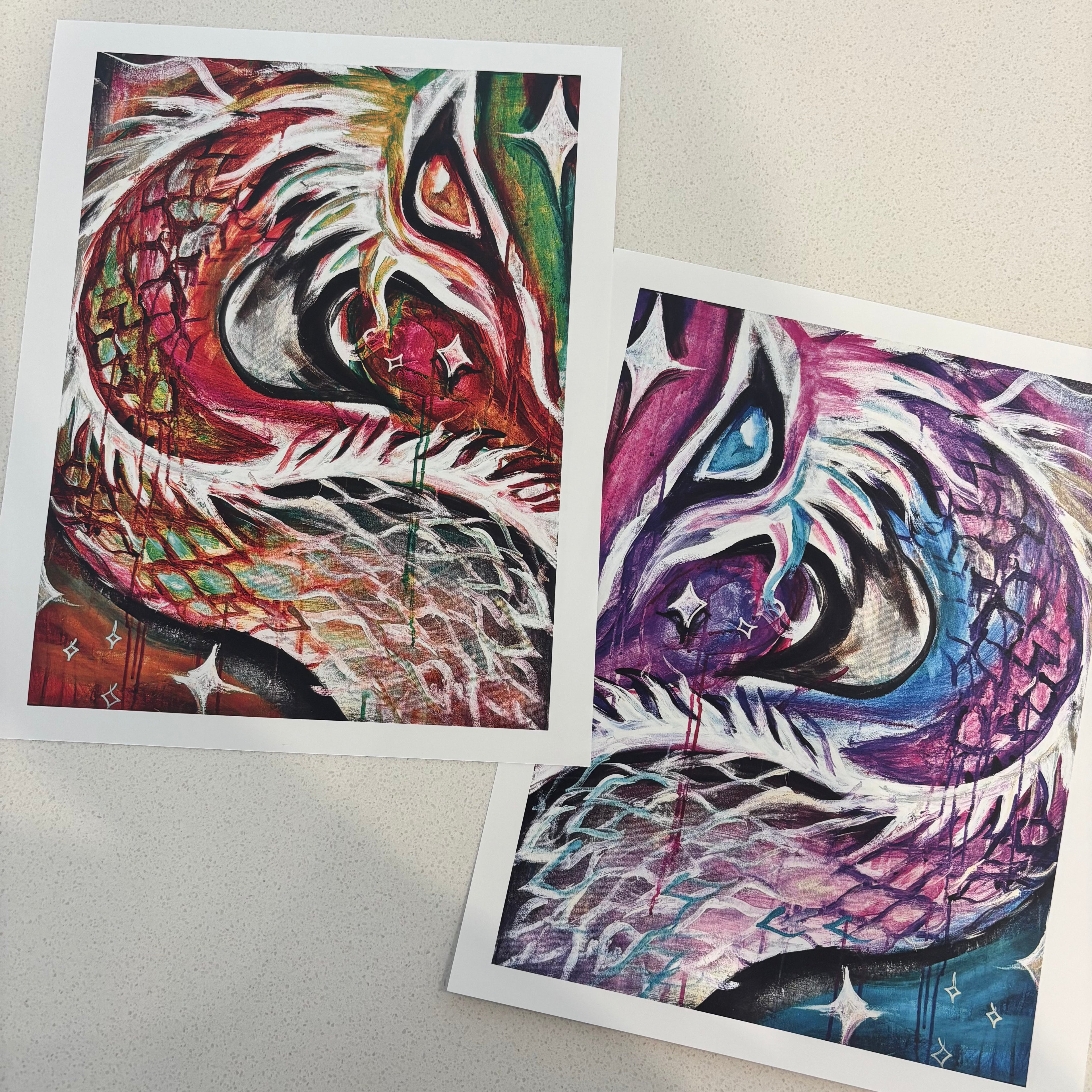 8 x 10 Double-sided Print -Celestial Dragon /