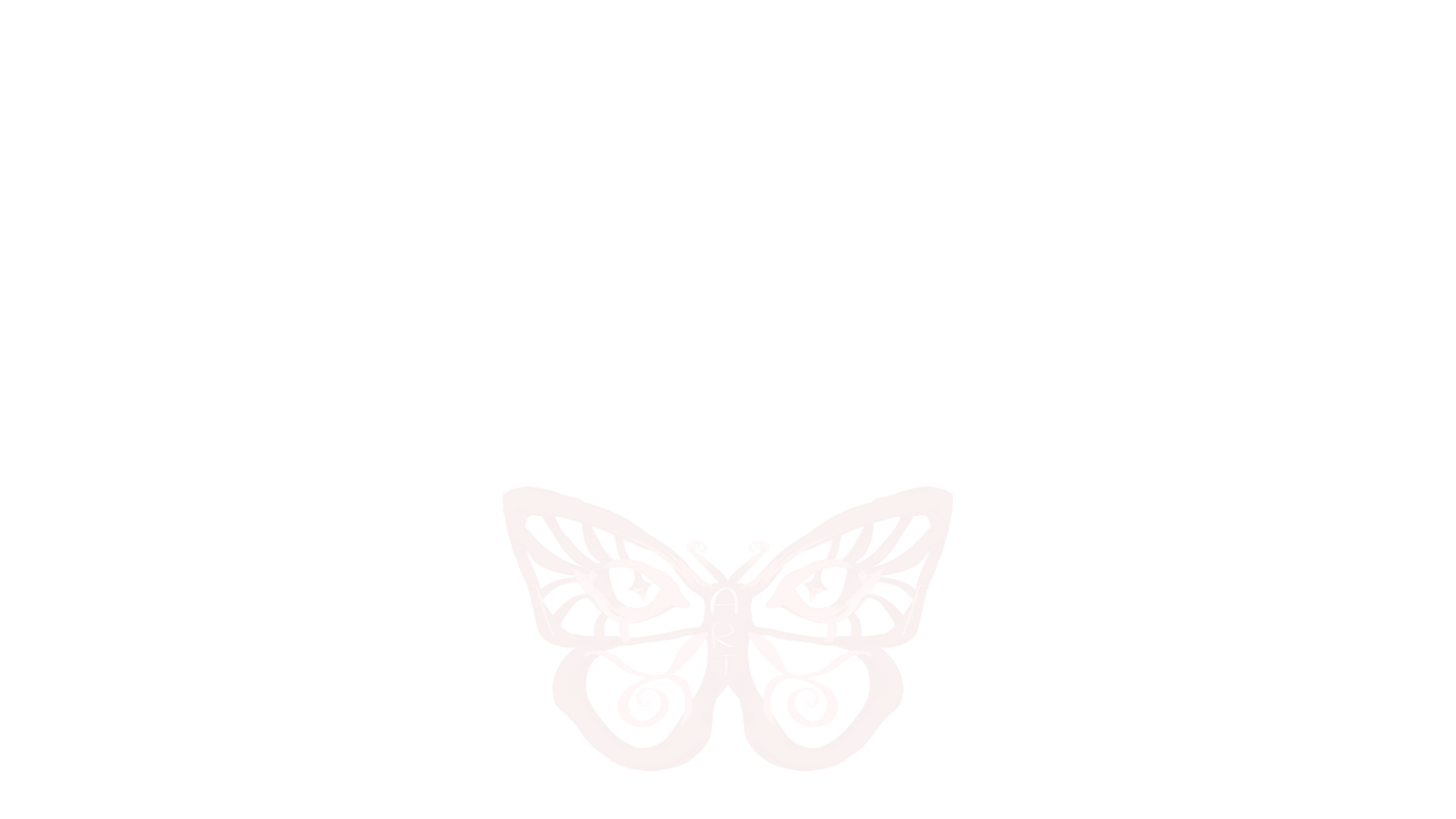 Logo containing text and icon, header is in a gothic font, :Legally blind artist” is written under the heading in a clean and modern font. Logo is a white butterfly with eyes on both wings