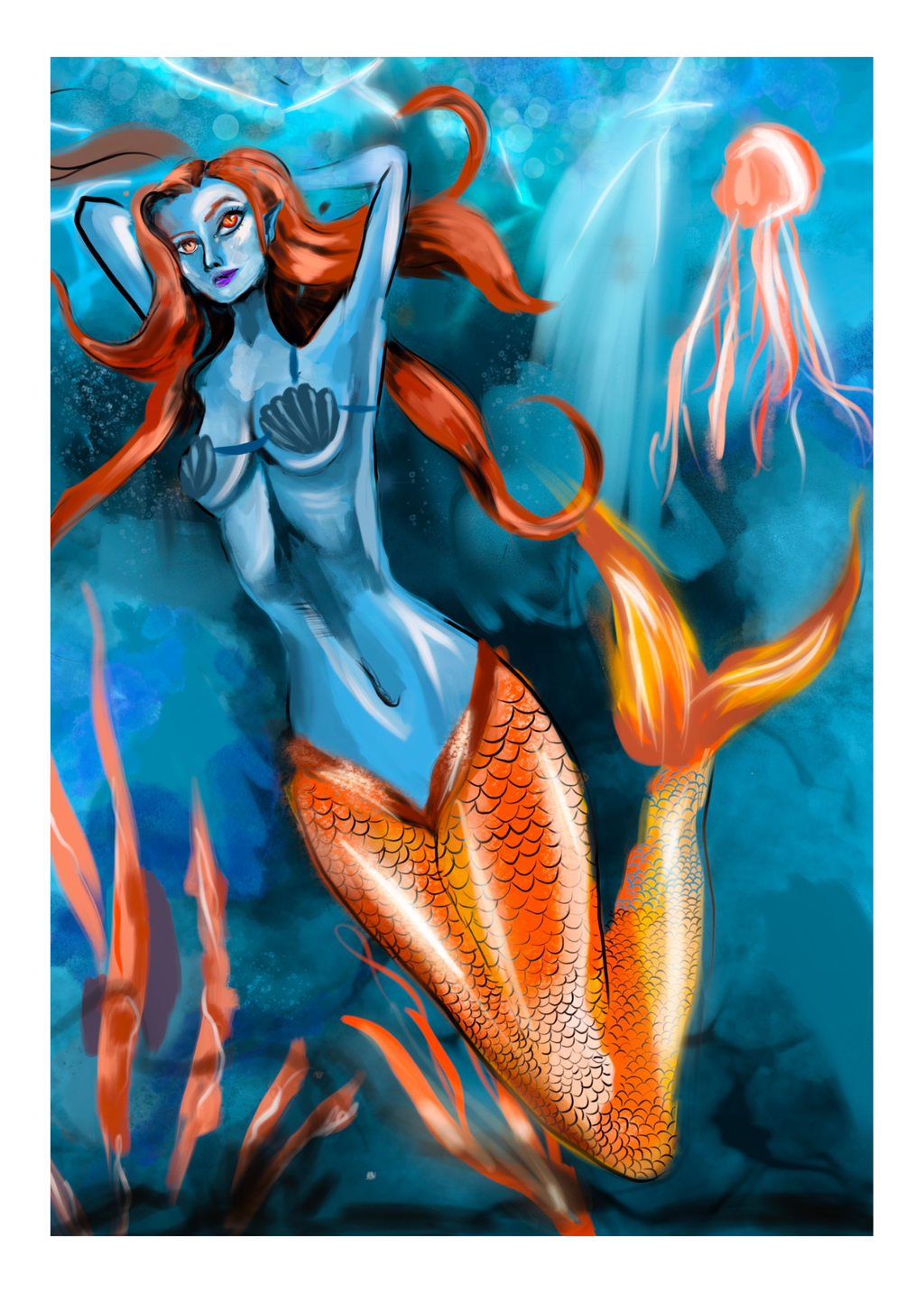 Mystic Mermaid - 10x14” Signed Fine Art Print- Unframed