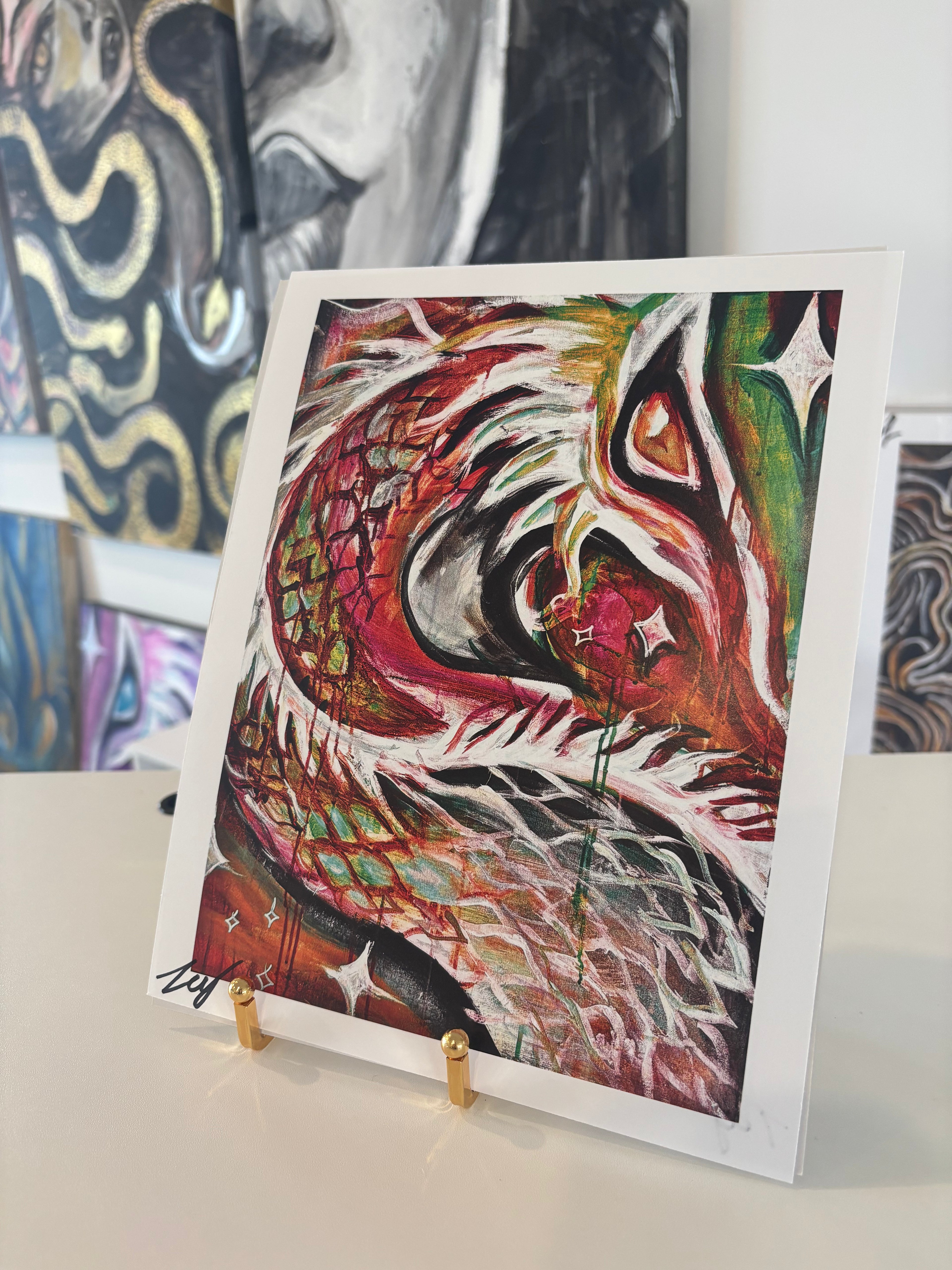 8 x 10 Double-sided Print -Celestial Dragon /